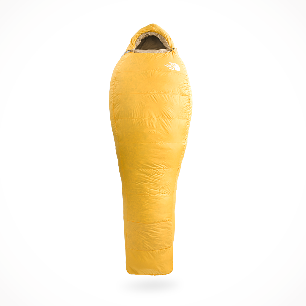 Product image: Camping Sleeping Bags Mens The North Face Trail Lite Down 35 TNF Yellow Khaki Stone, shown in primary marketing view.
