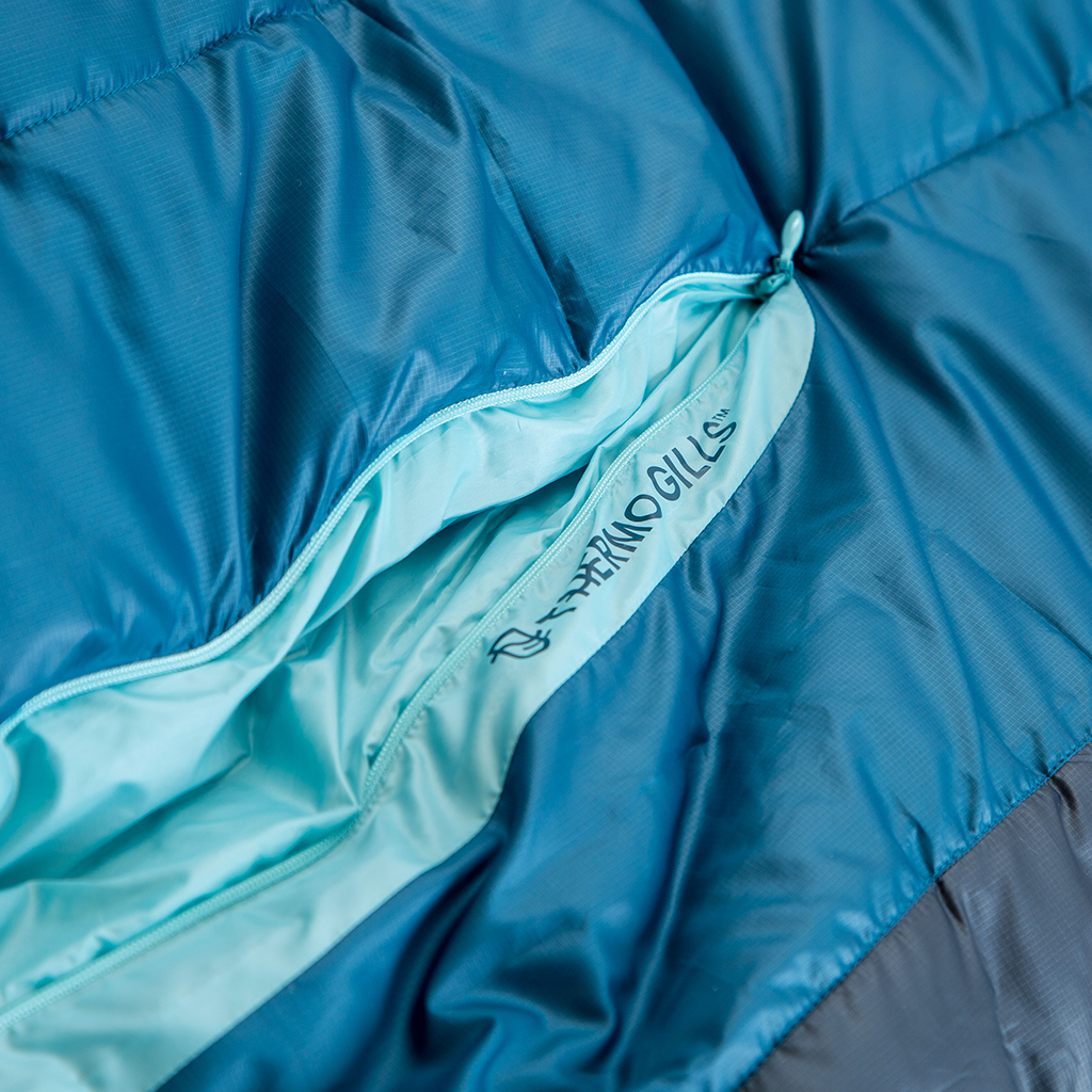 Product image: Camping Sleeping Bags Womens Nemo Forte Endless Promise 20 Abyss Hazy Aqua Gills.