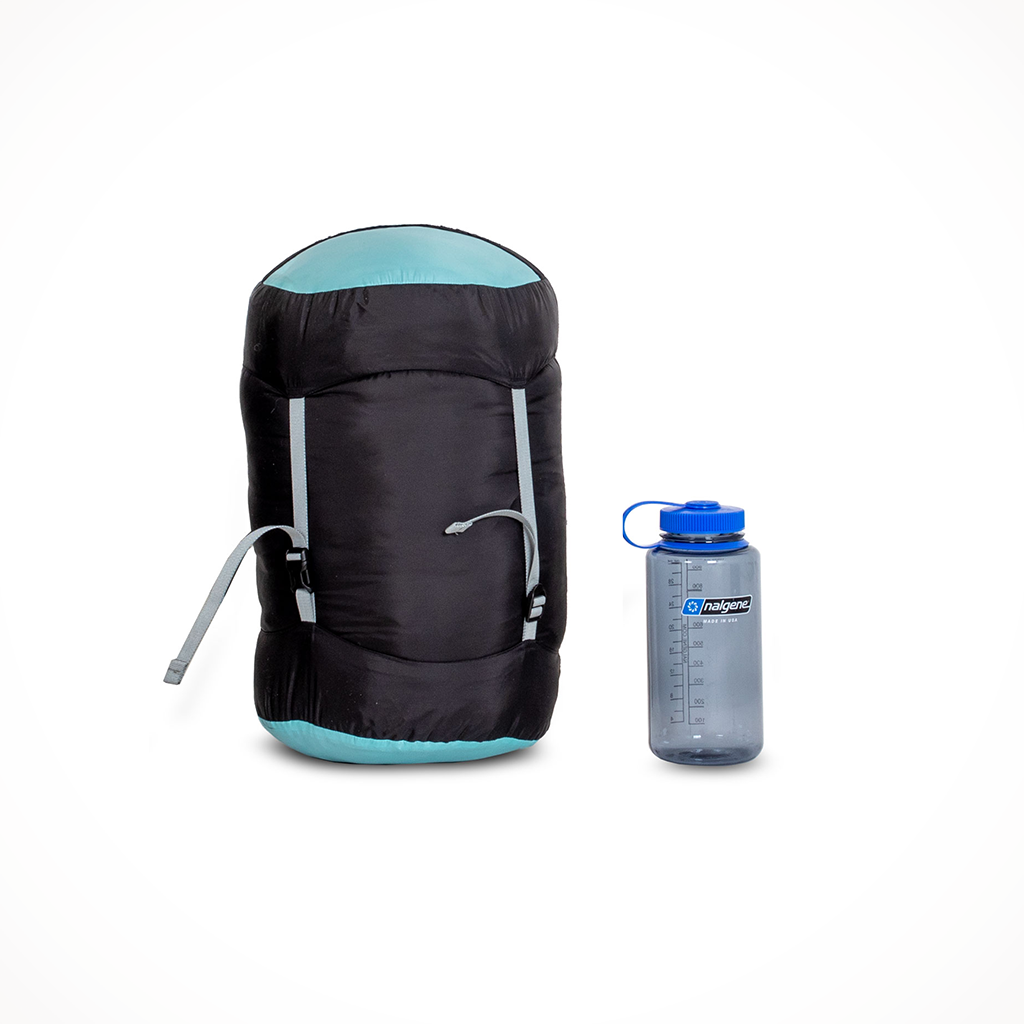 Product image: Camping Sleeping Bags Womens Nemo Forte Endless Promise 20 Abyss Hazy Aqua Packed.