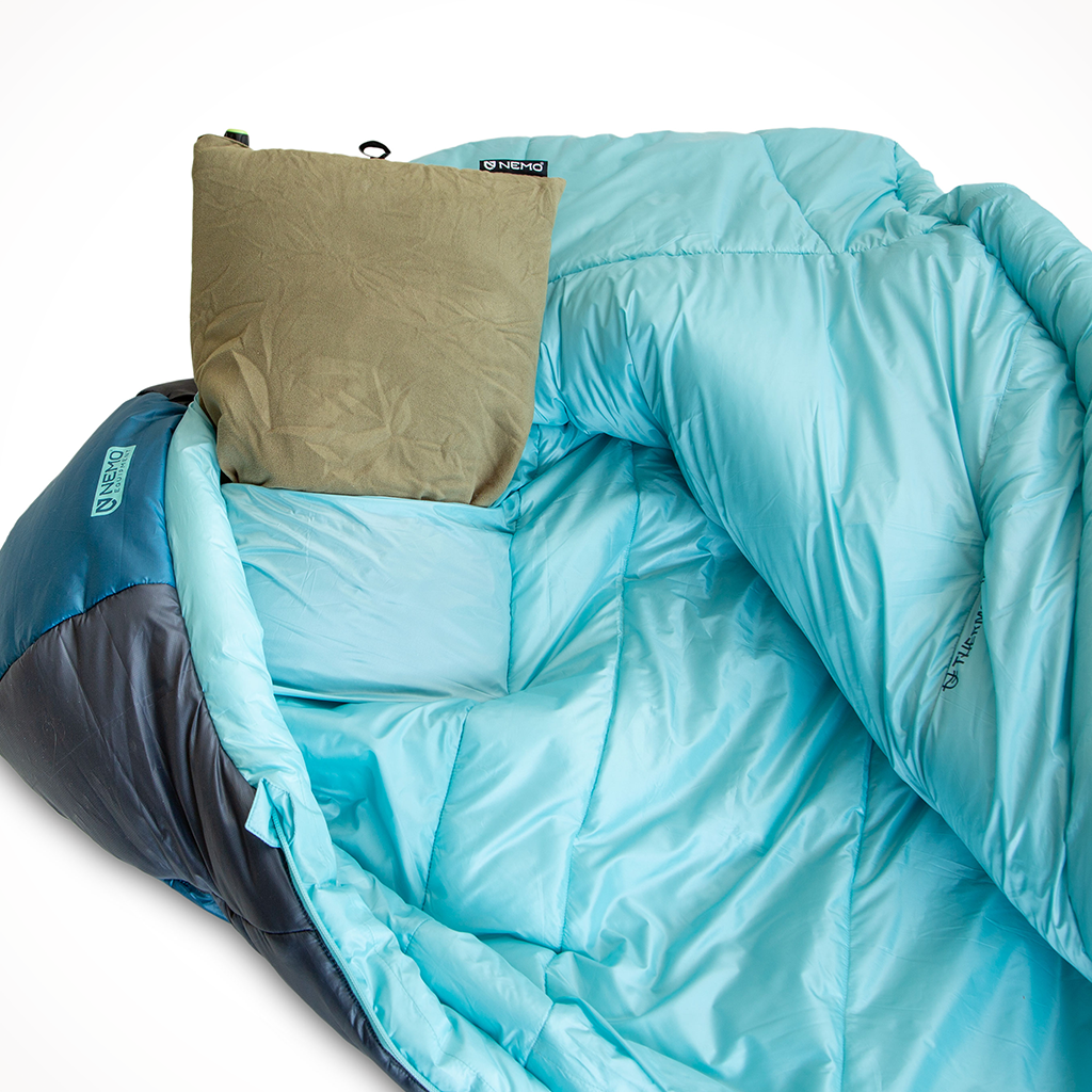 Product image: Camping Sleeping Bags Womens Nemo Forte Endless Promise 20 Abyss Hazy Aqua Pocket.