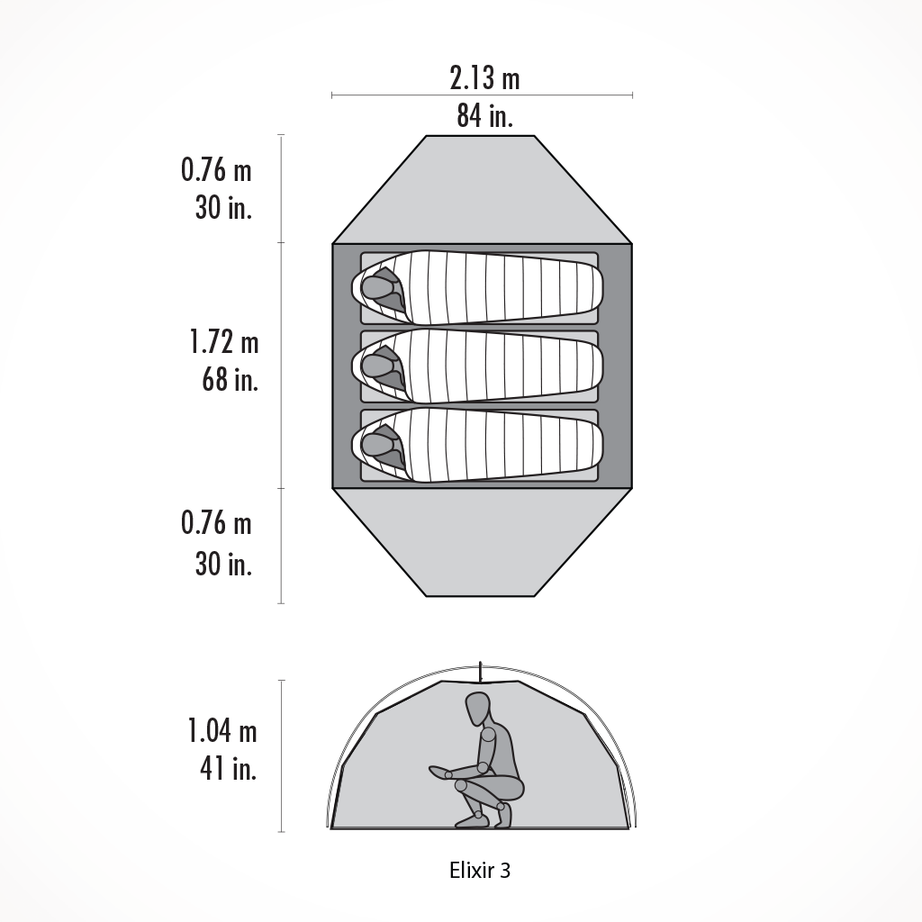 Product image: Camping Tents MSR Elixir 3 Floor Plan.