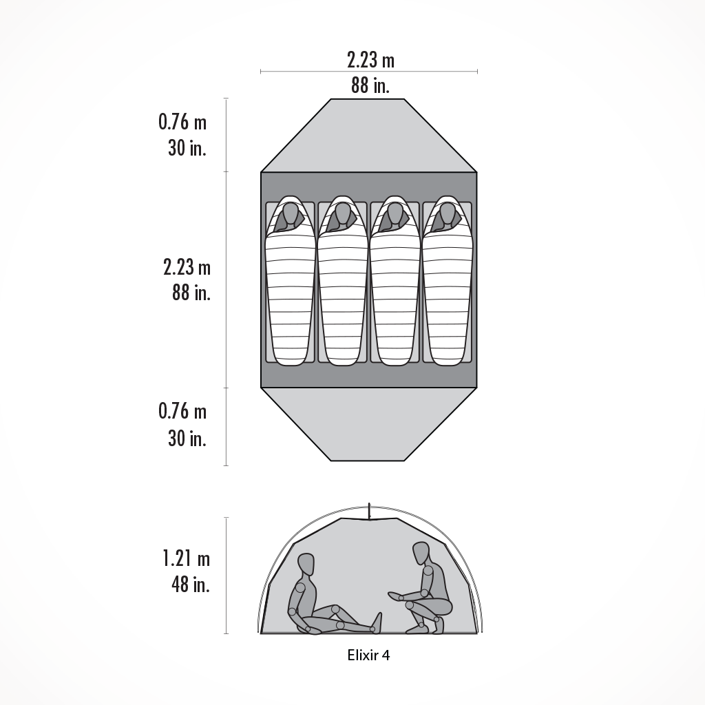 Product image: Camping Tents MSR Elixir 4 Floor Plan.