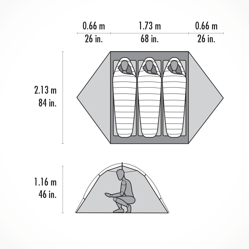 Product image: Camping Tents MSR Hubba Hubba 3 Floor Plan.