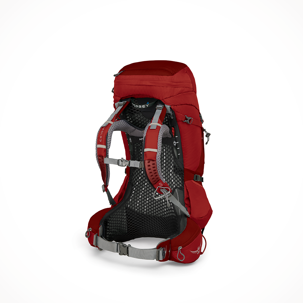 Product image: Camping Backpacks Mens Osprey Atoms AG 50 Rigby Red Interior.