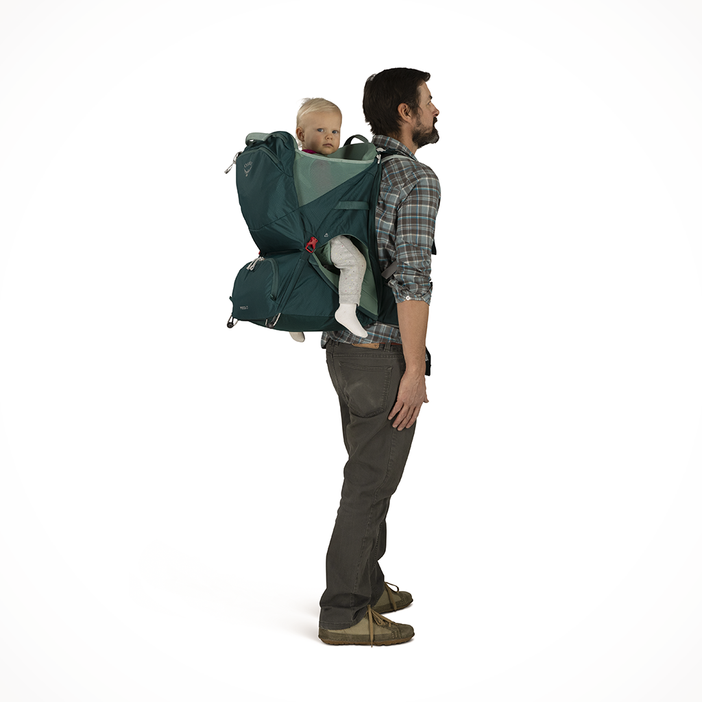 Product image: Camping Backpacks Osprey Poco LT Deep Teal Model, side profile view.