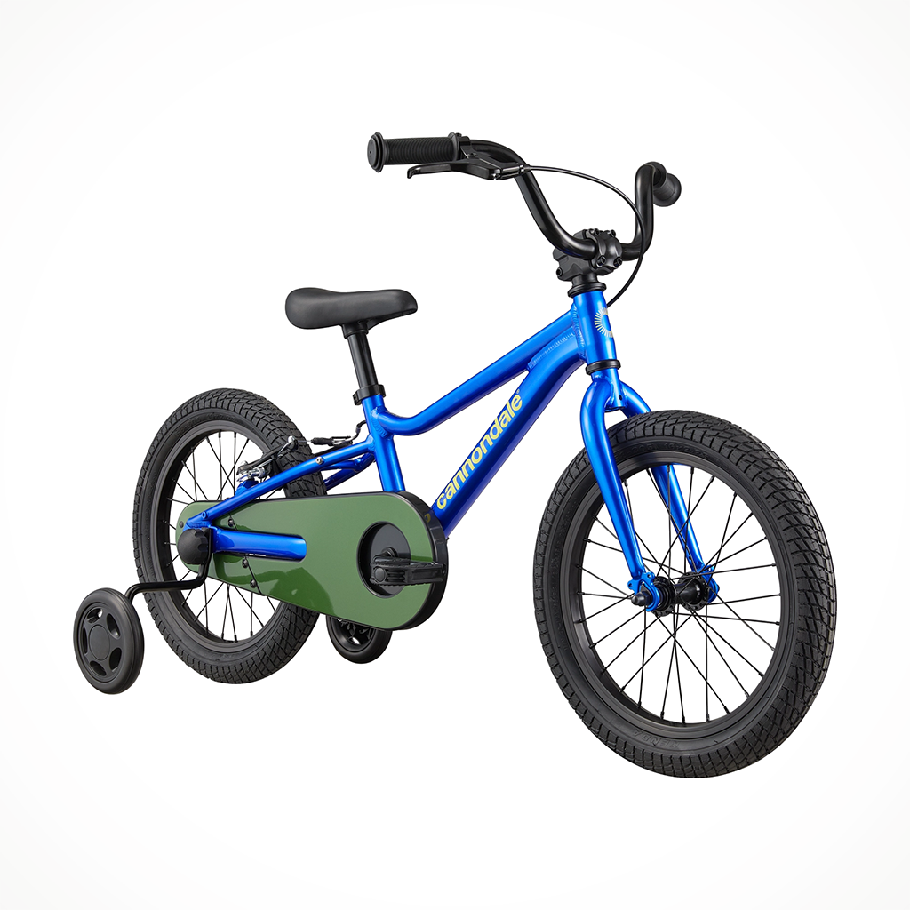 Product image: Cannondale Trail 16 Single Speed Sonic Blue kids 2026, shown from a three-quarter angled view.