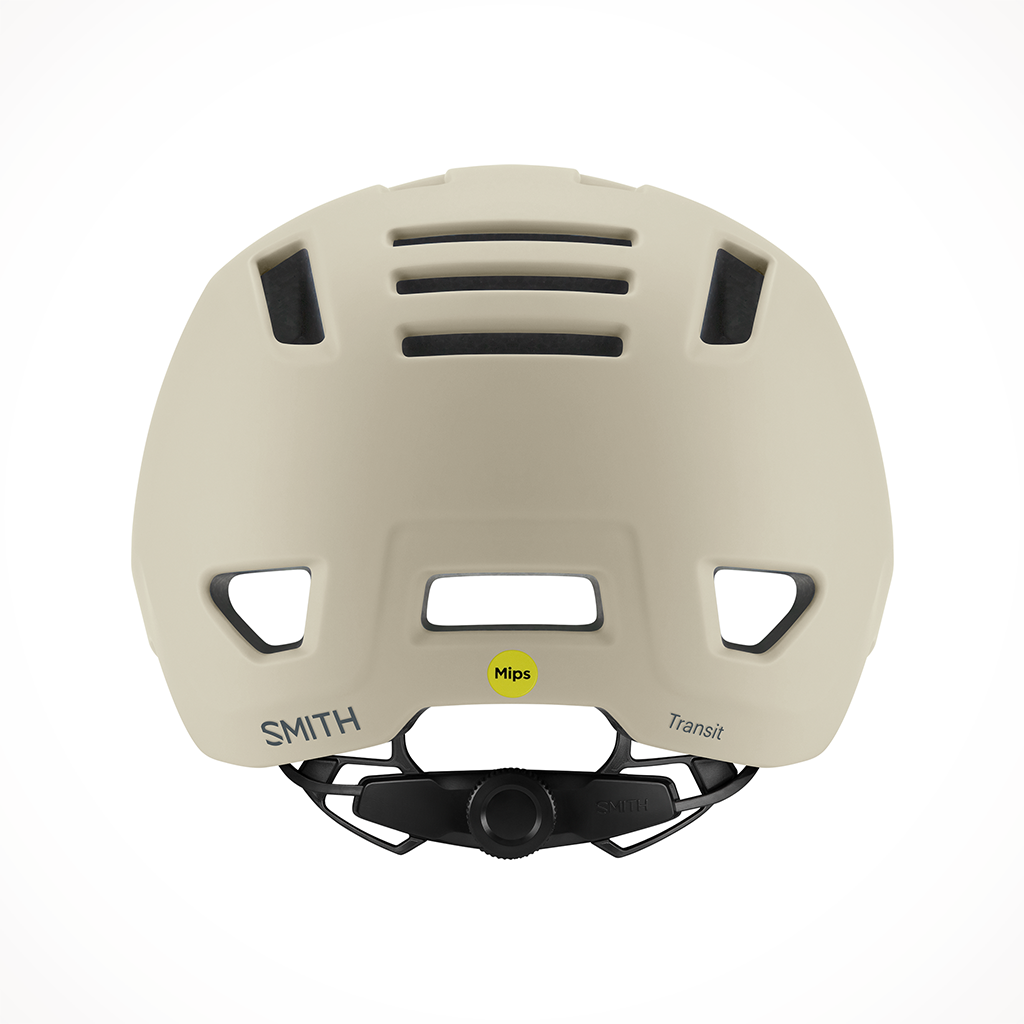 Product image: E007582NV5559 Transit Mips Helmet Matte Chalk, shown from the back.