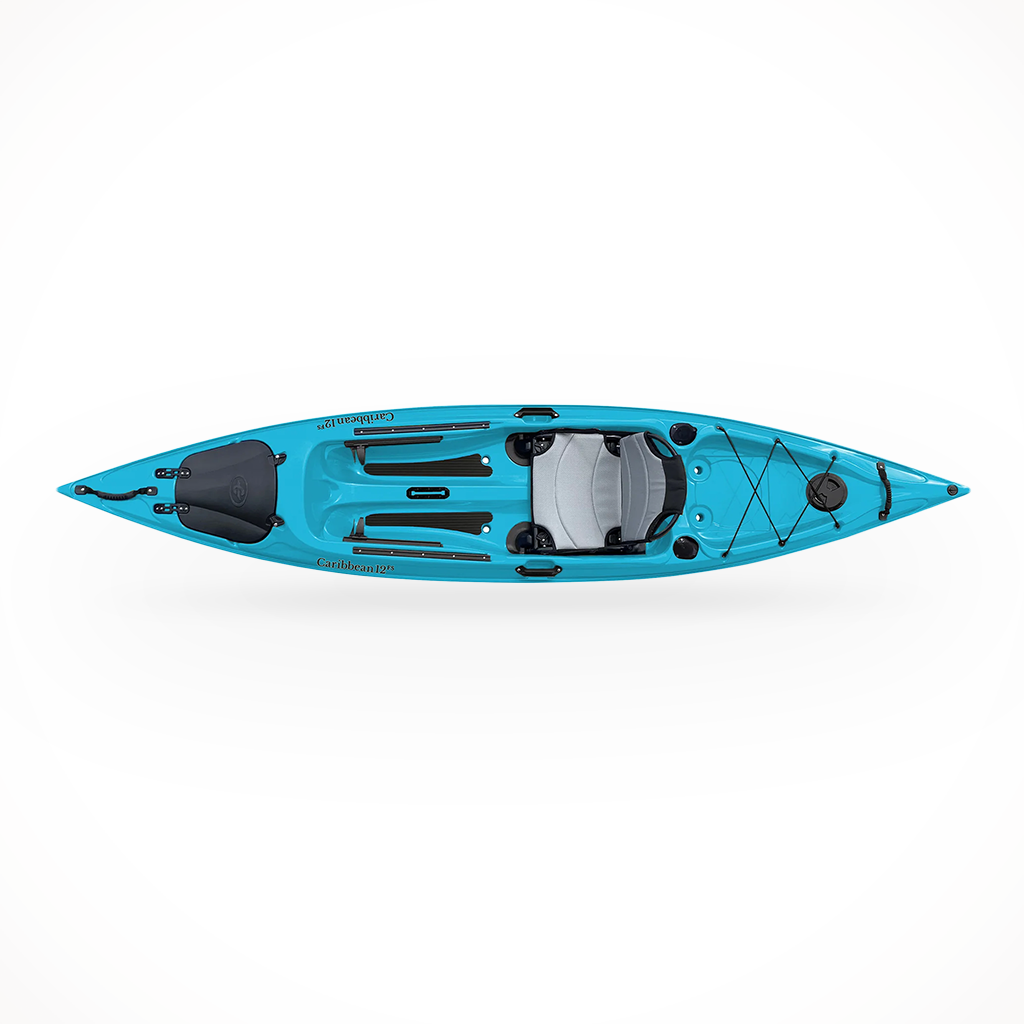 Product image: Eddyline Caribbean 12 FS 2025 Teal, shown from above.
