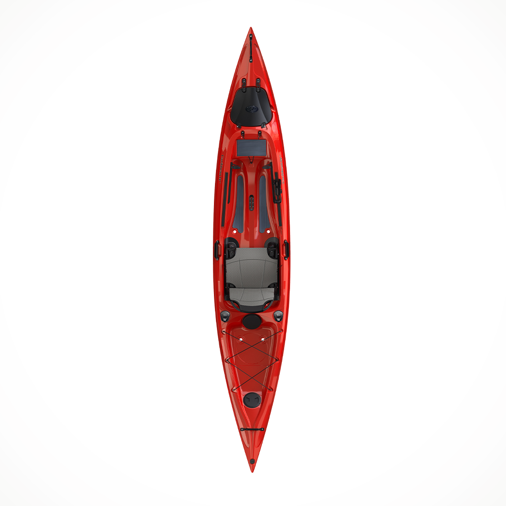 Product image: Eddyline Caribbean 14 FS Angler Saphire Red Silver Top Alt.