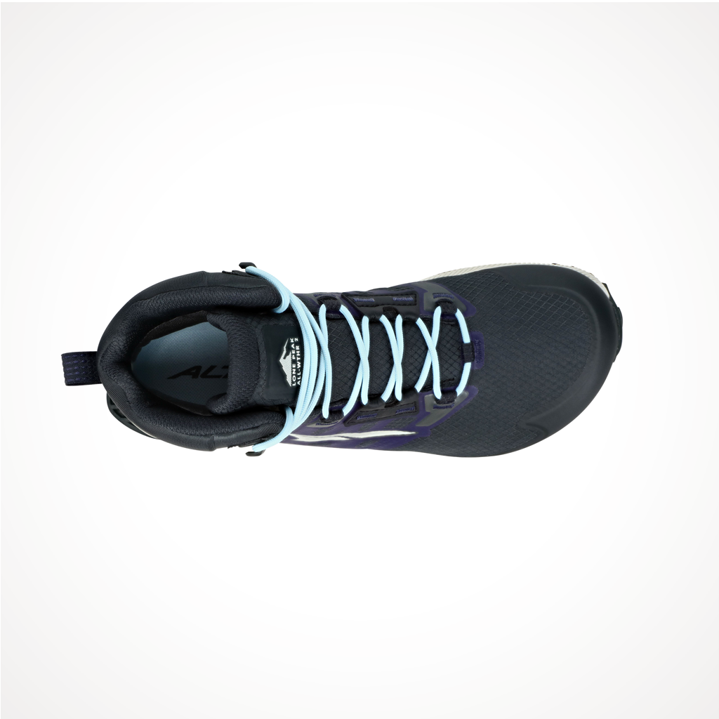 Product image: Footwear Altra Womens Lone Peak All Weather Mid 2 Black, shown from above.
