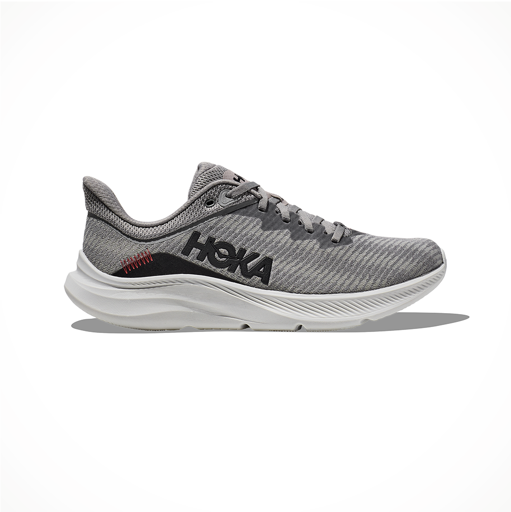 Product image: Footwear Hoka Mens Solimar Limestock Black, side profile view.