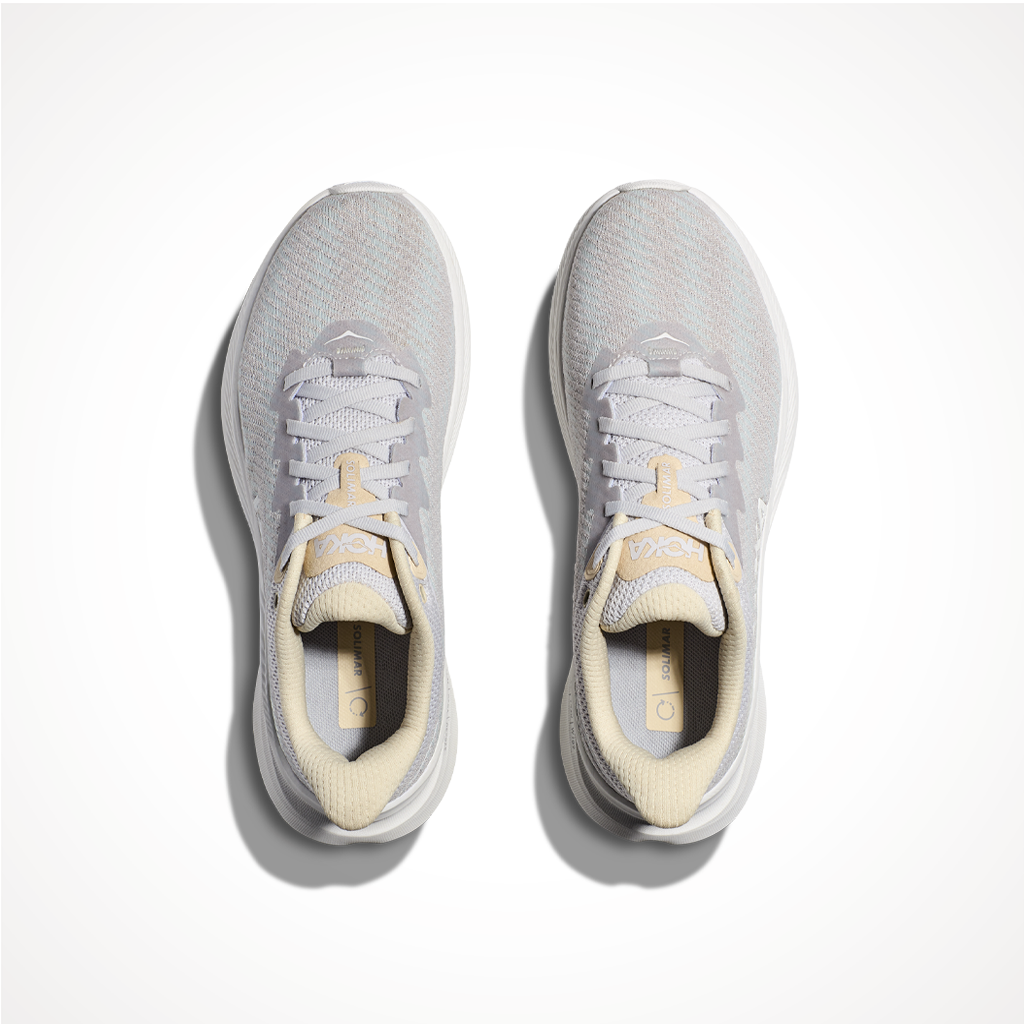 Product image: Footwear Hoka Womens Solimar Nimbus Cloud Shortbread, shown from above.