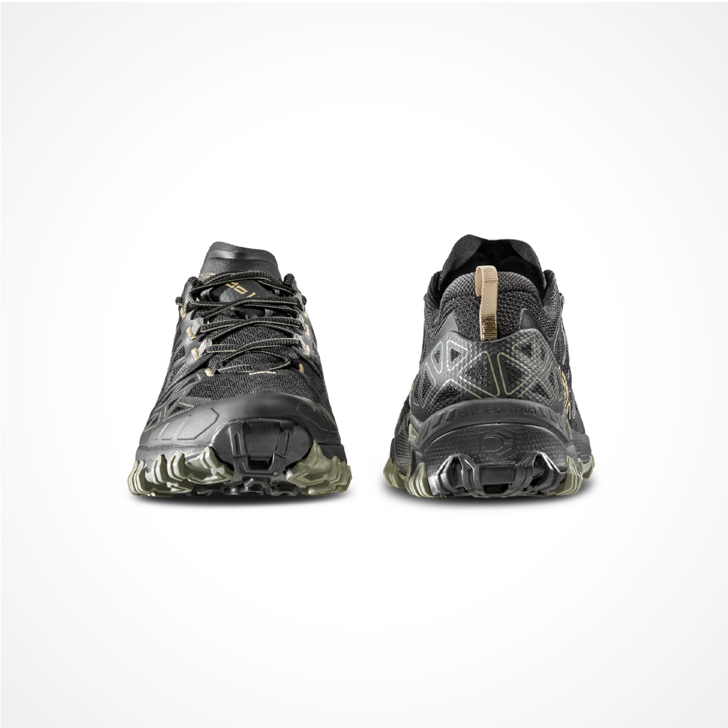 Product image: Footwear La Sportiva Mens Bushido II Black Clay, shown from the front.