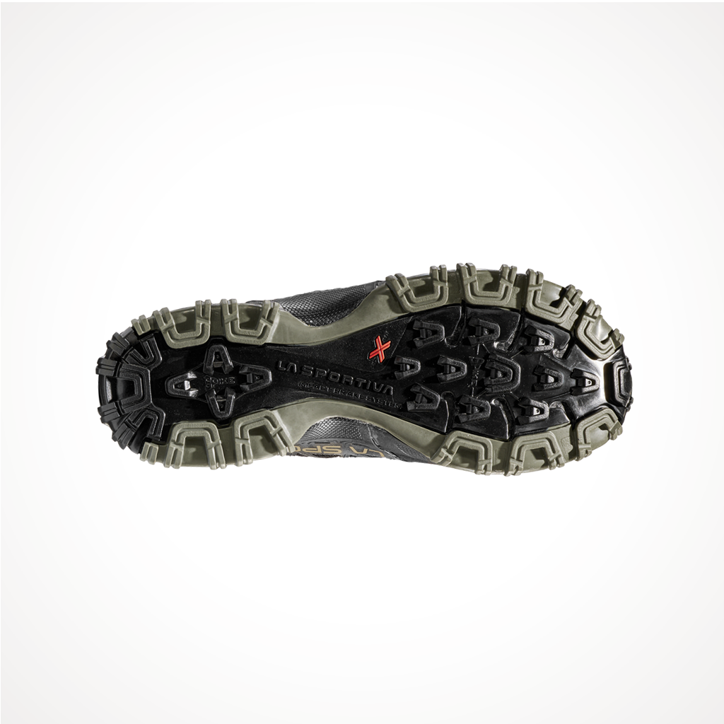 Product image: Footwear La Sportiva Mens Bushido II Black Clay, showing the outsole tread pattern.