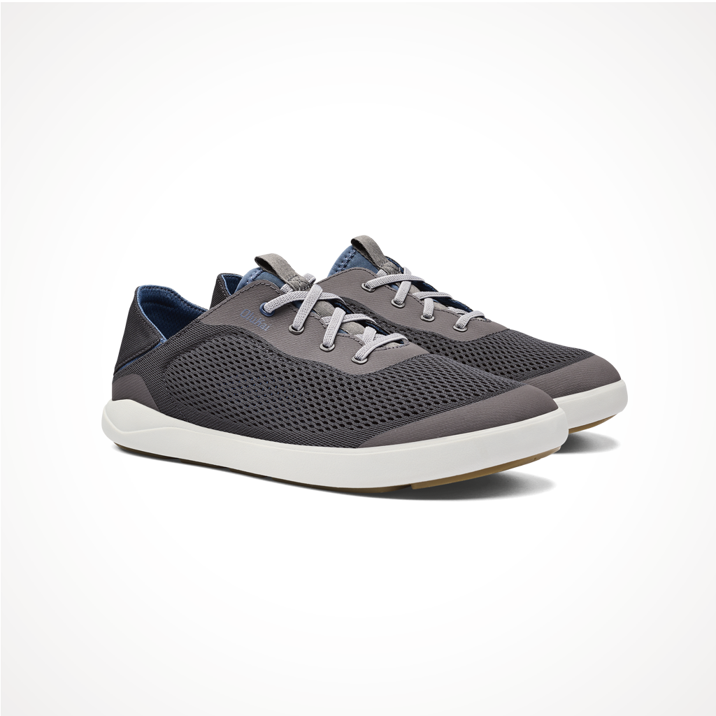 Product image: Footwear Olukai Mens Moku Pae Pavement Vintage Blue, shown from a three-quarter angled view.