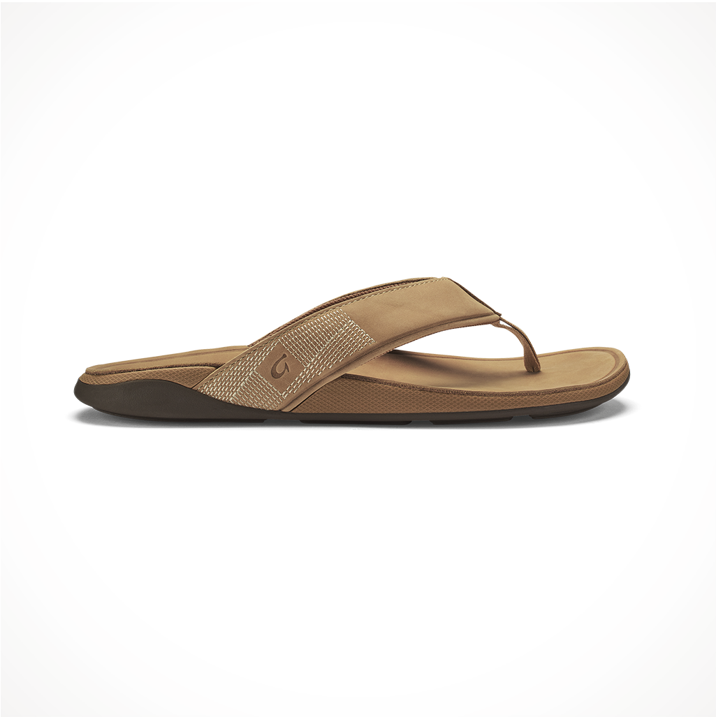 Product image: Footwear Olukai Mens Tuahine Golden Sand, side profile view.