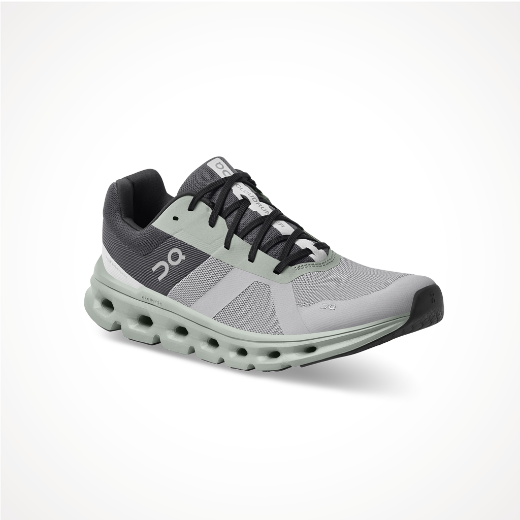 Product image: Footwear On Mens Cloudrunner Alloy Moss, shown from a three-quarter angled view.