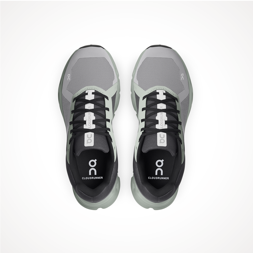 Product image: Footwear On Mens Cloudrunner Alloy Moss, shown from above.