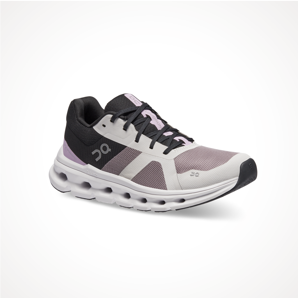 Product image: Footwear On Womens Cloudrunner Heron Black, shown from a three-quarter angled view.