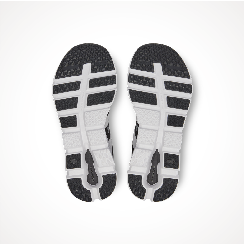 Product image: Footwear On Womens Cloudrunner Heron Black, showing the outsole tread pattern.