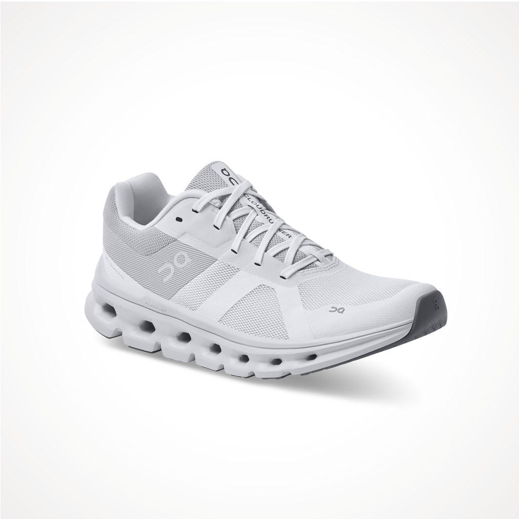 Product image: Footwear On Womens Cloudrunner White Frost, shown from a three-quarter angled view.