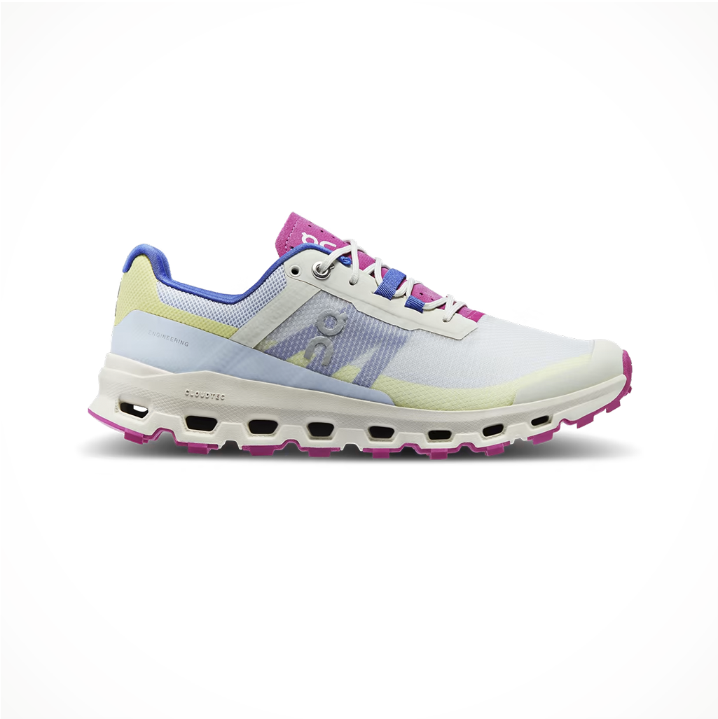 Product image: Footwear On Womens Cloudvista Heather Rhubarb, side profile view.