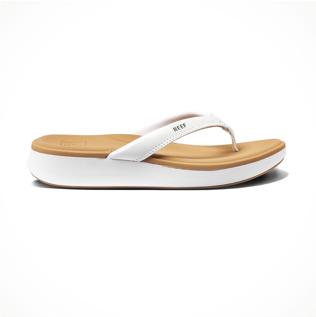 Product image: Footwear Reef Womens Cushion Cloud White, side profile view.