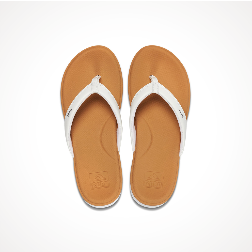 Product image: Footwear Reef Womens Cushion Cloud White Tan, shown from above.