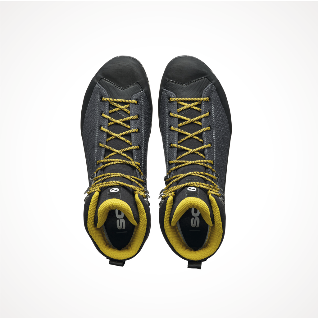 Product image: Footwear Scarpa Mens Mescalito TRK Planet GTX Grey Curry, shown from above.