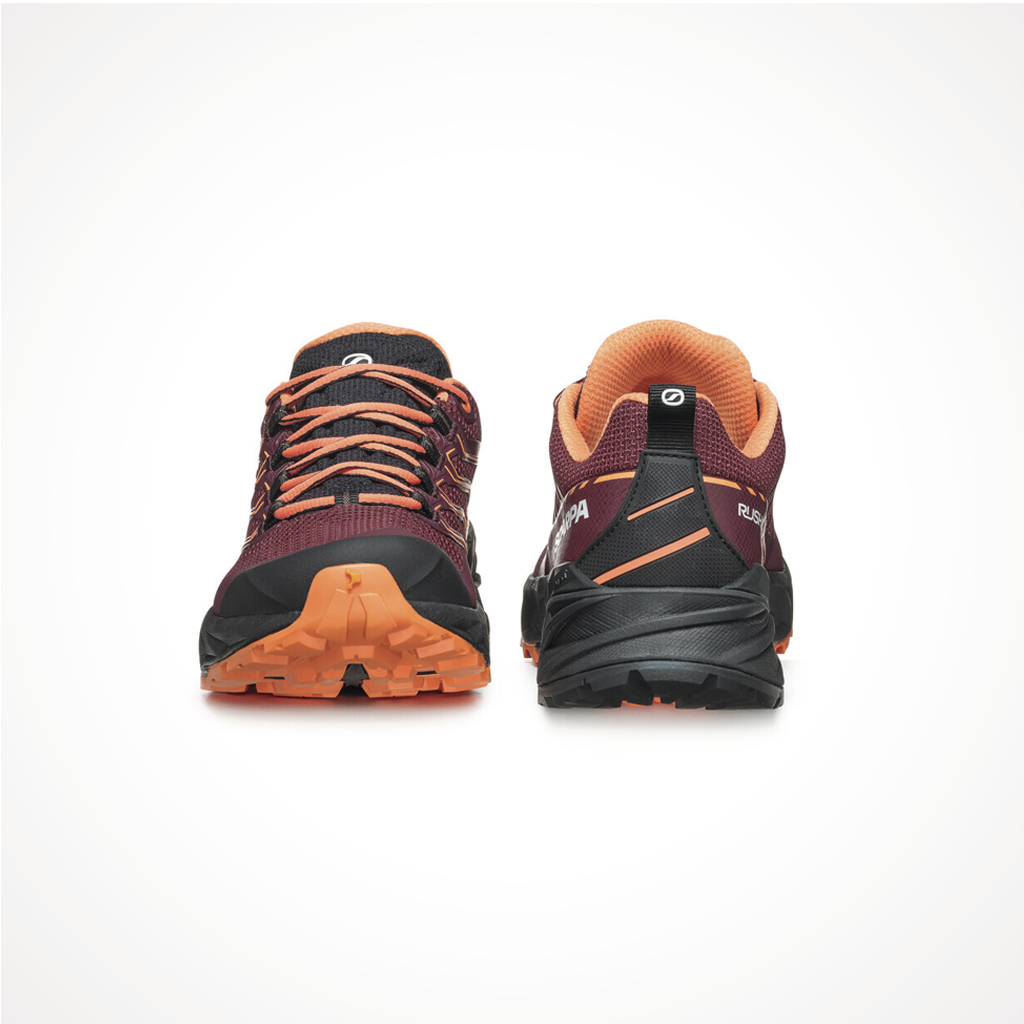 Product image: Footwear Scarpa Womens Rush 2 GTX Burgundy Dusty Orange Heel Toe.
