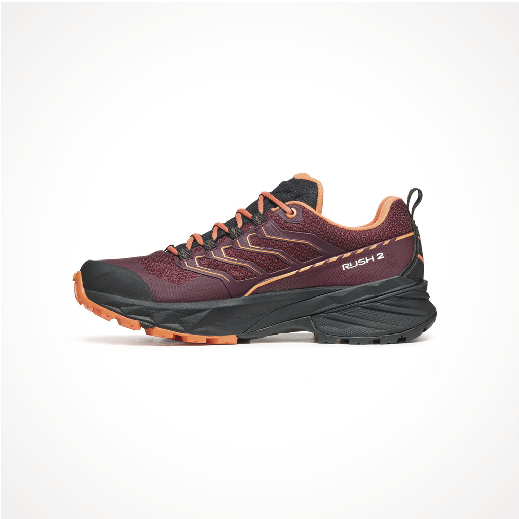 Product image: Footwear Scarpa Womens Rush 2 GTX Burgundy Dusty Orange Side 2.