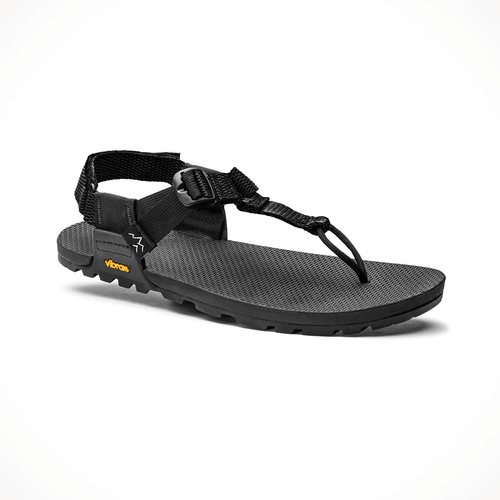 Product image: Footwear Unisex Bedrock Sandals Cairn Adventure Sandals Black, shown from a three-quarter angled view.