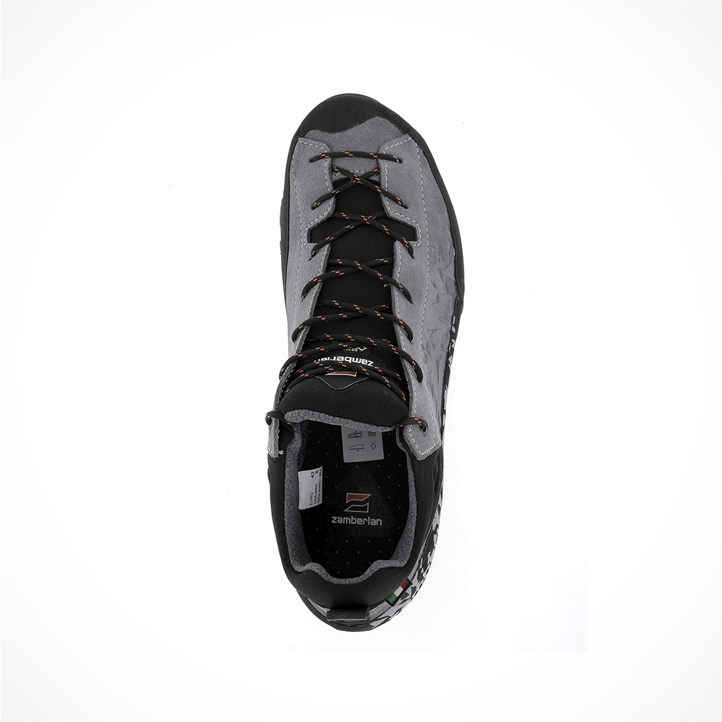Product image: Footwear Zamberlan Mens Salathe GTX RR Dark Grey, shown from above.