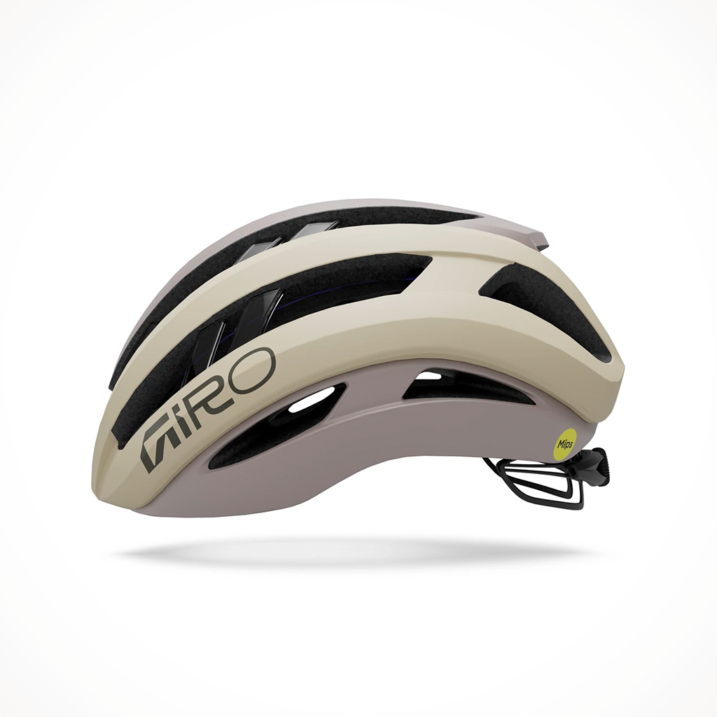 Product image: Giro Aries Spherical Matte stone 2026, side profile view.