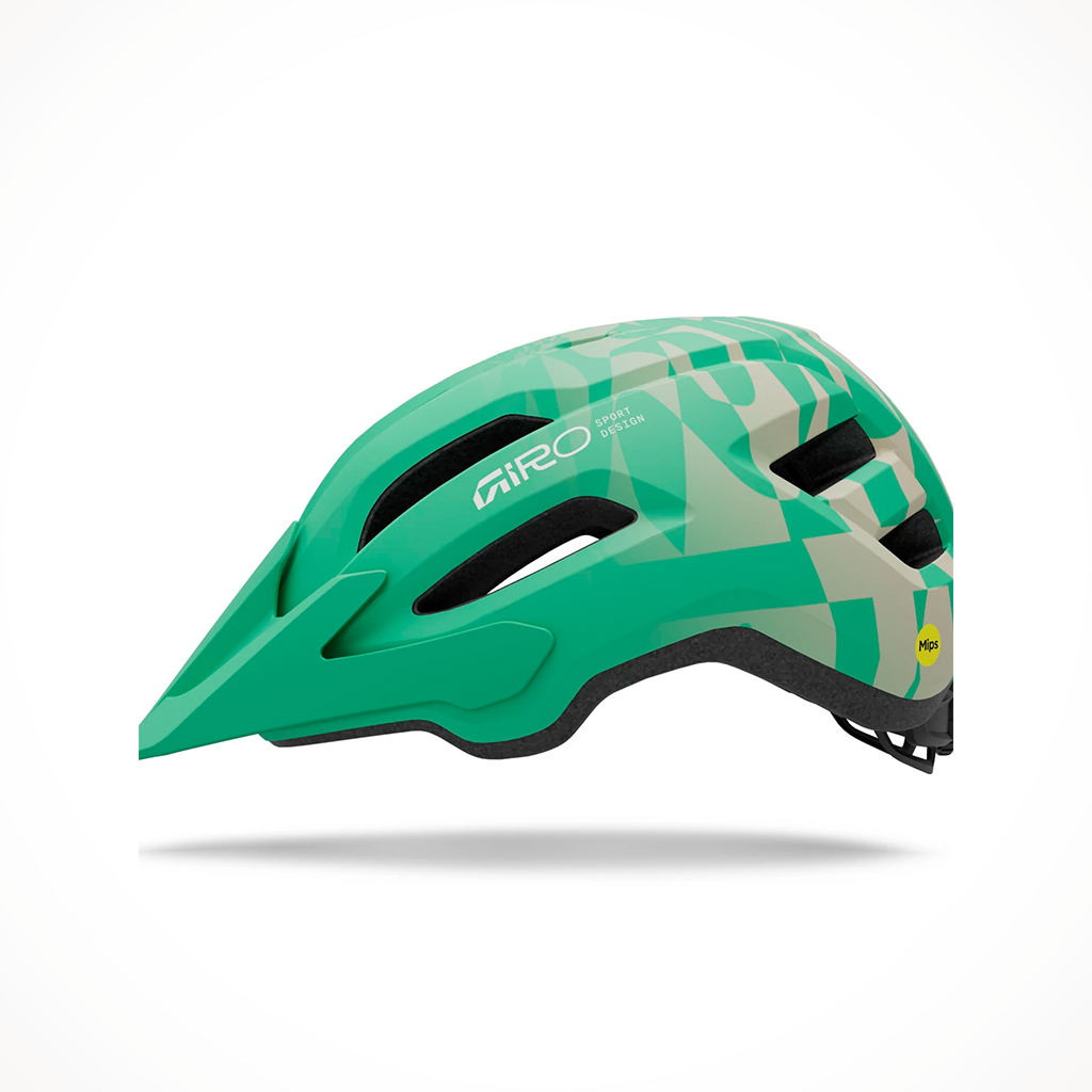 Product image: Giro Fixture MIPS II Y Matte Green Rush Kids 2026, side profile view.