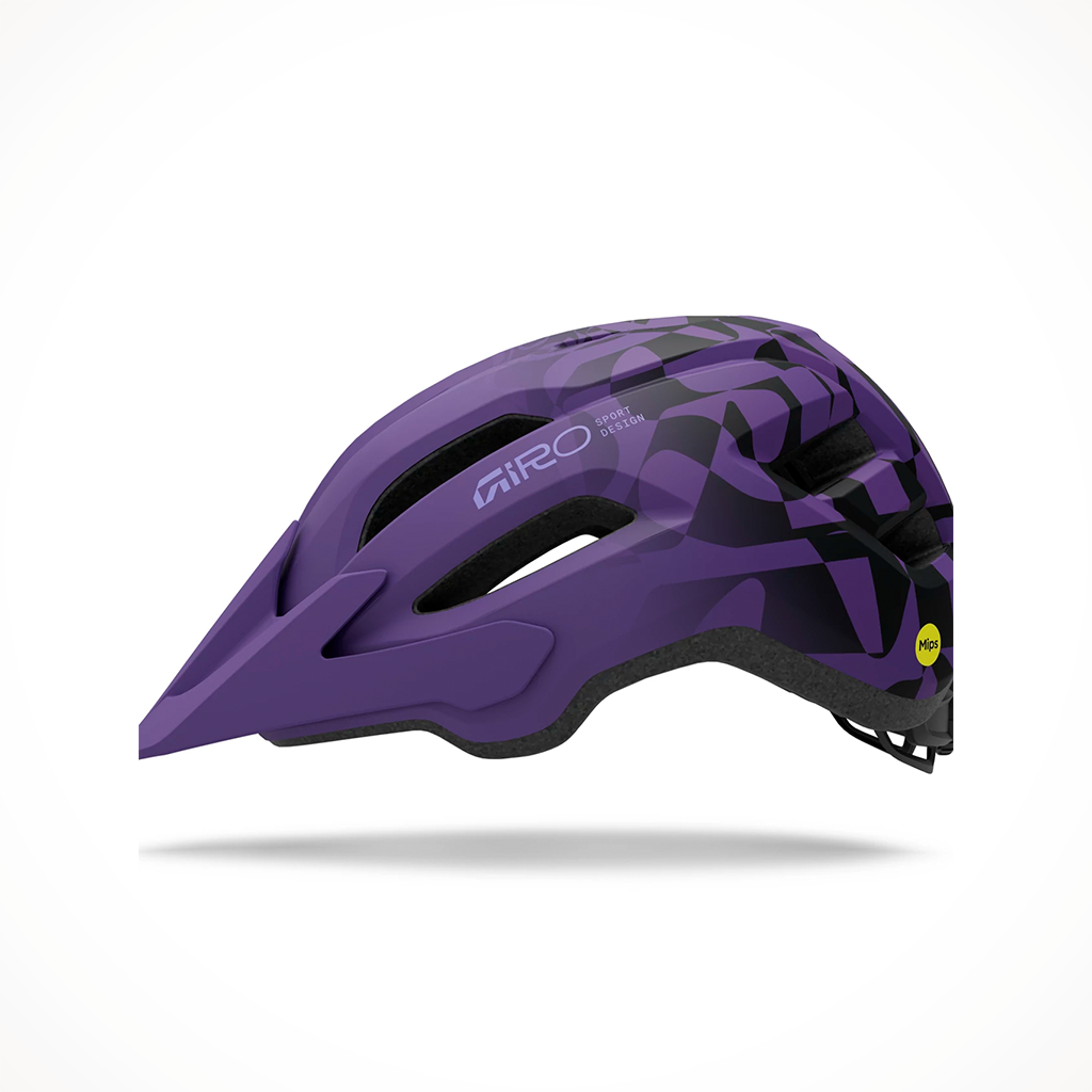 Product image: Giro Fixture MIPS II Y Matte Purple Rush Kids 2026, side profile view.