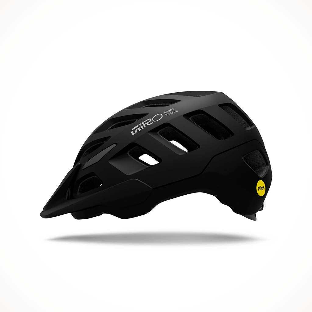 Product image: Giro Radix Mips Matte Black 2026, side profile view.