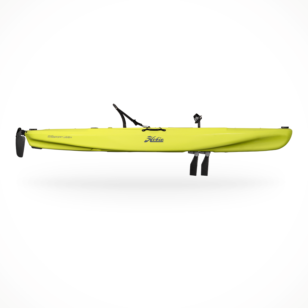 Product image: Hobie Mirage Passport 12.0 R Seagrass Green, side profile view.