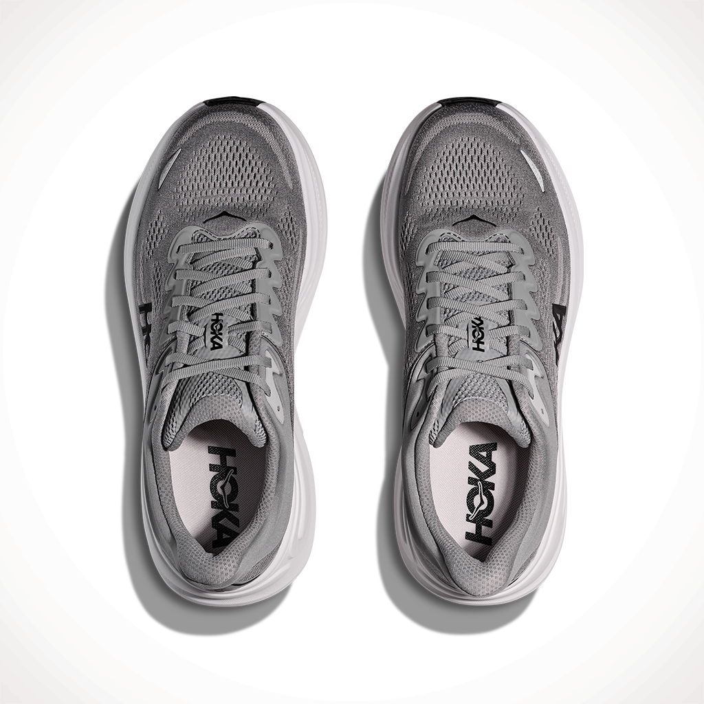 Product image: Hoka Bondi 9 Galactic Grey Stellar Grey Mens 2025, shown from above.