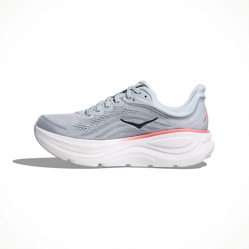 Product image: Hoka Bondi 9 Mineral Blue Washed Blue Womens 2026, shown from the left side profile.