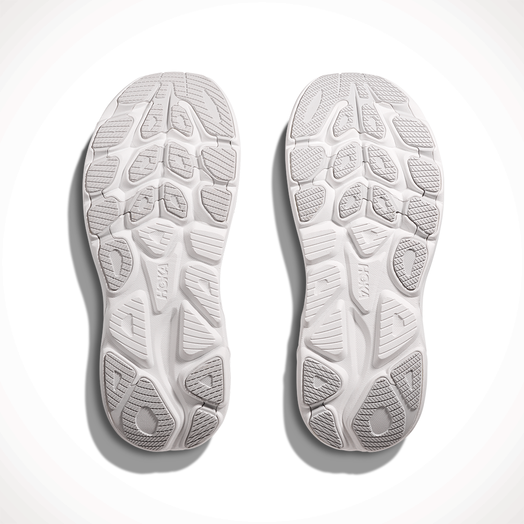 Product image: Hoka Clifton 10 Cosmic Grey Stardust Womens 2025, showing the bottom view.