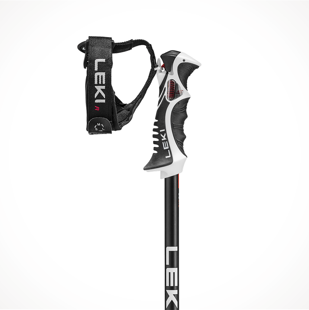 Product image: Leki Bold Lite S Ski Poles 2024 Anthracite Black Red Grip.