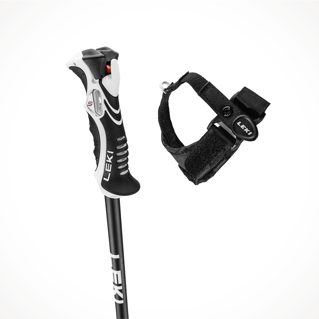 Product image: Leki Bold Lite S Ski Poles 2024 Anthracite Black Red Grip 2.