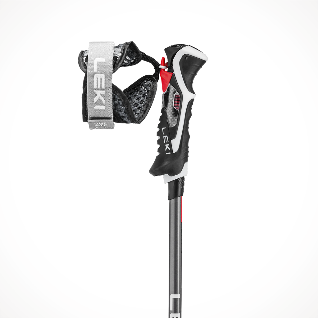 Product image: Leki Carbon 14 3D Ski Poles 2024 Black Anthracite Red Full Grip.