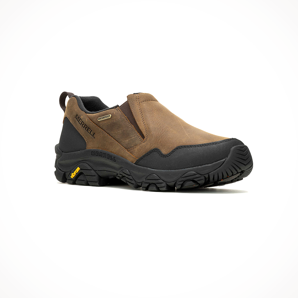 Product image: Merrell Mens Coldpack 3 Thermo MOC Waterproof Earth, shown from a three-quarter angled view.