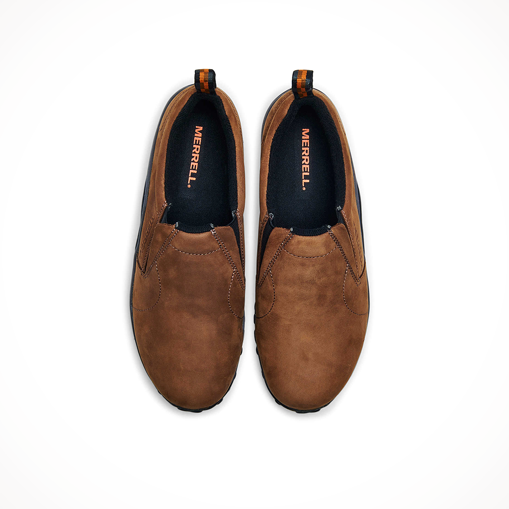 Product image: Merrell Mens Jungle Moc Brown, shown from above.