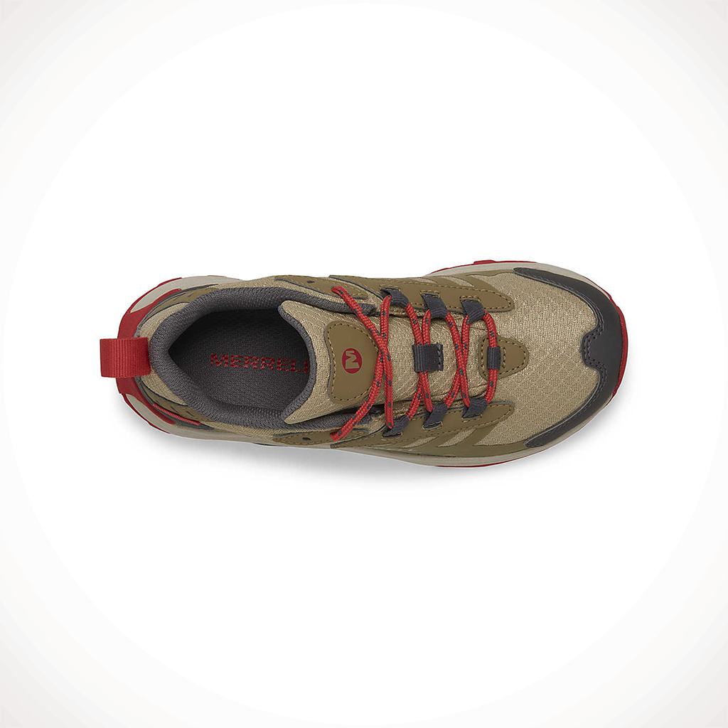 Product image: Merrell Moab Speed 2 Low WP Coyote Kids 2025, shown from above.