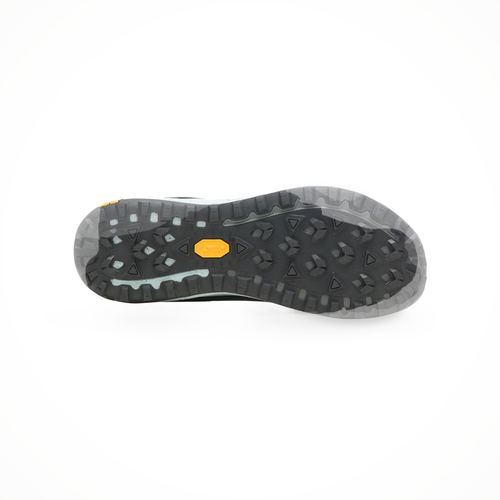 Merrell women's Antora 3 trail running shoe, showing the outsole tread pattern.