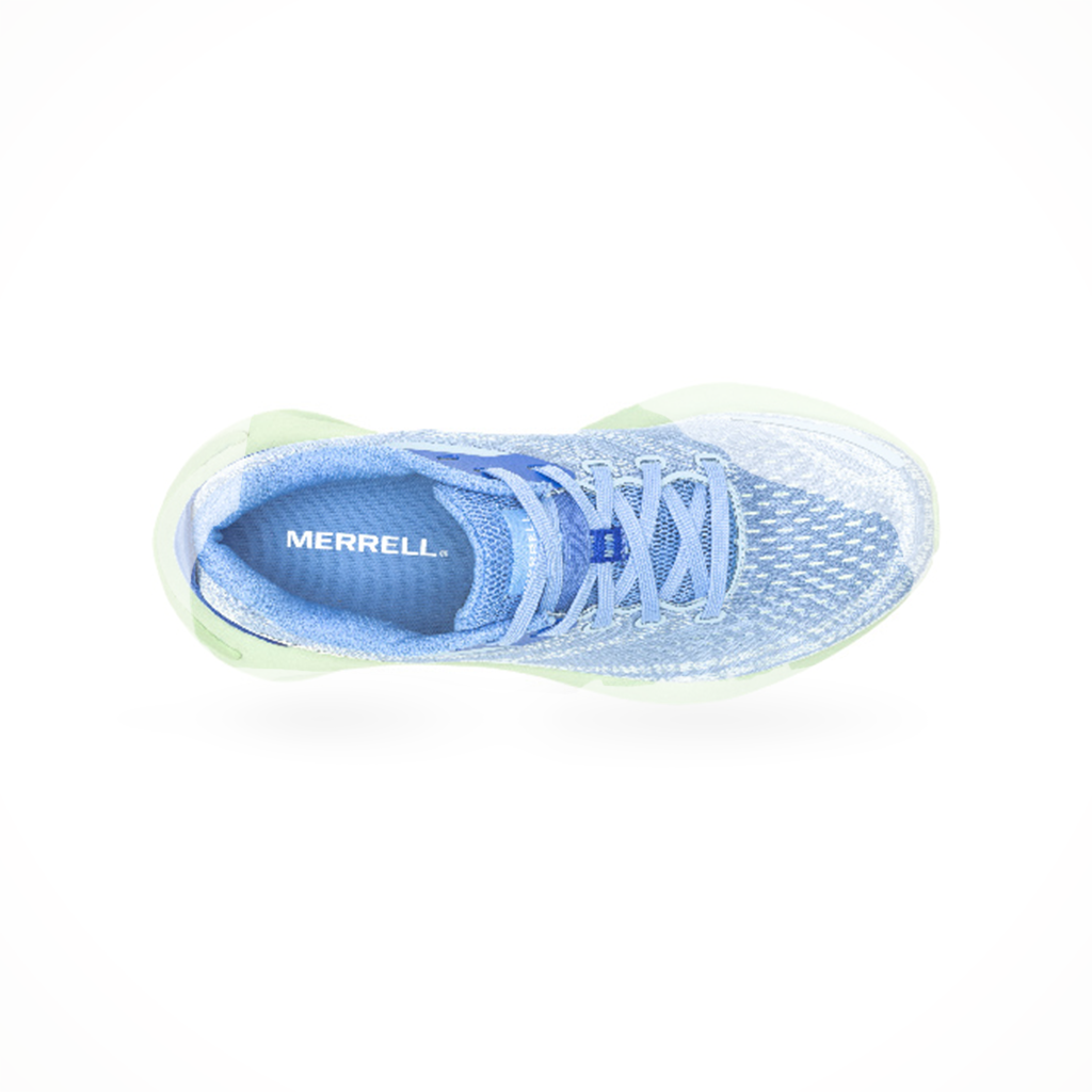 Merrell women's Morphlite trail running shoe in cornflower, shown from above.