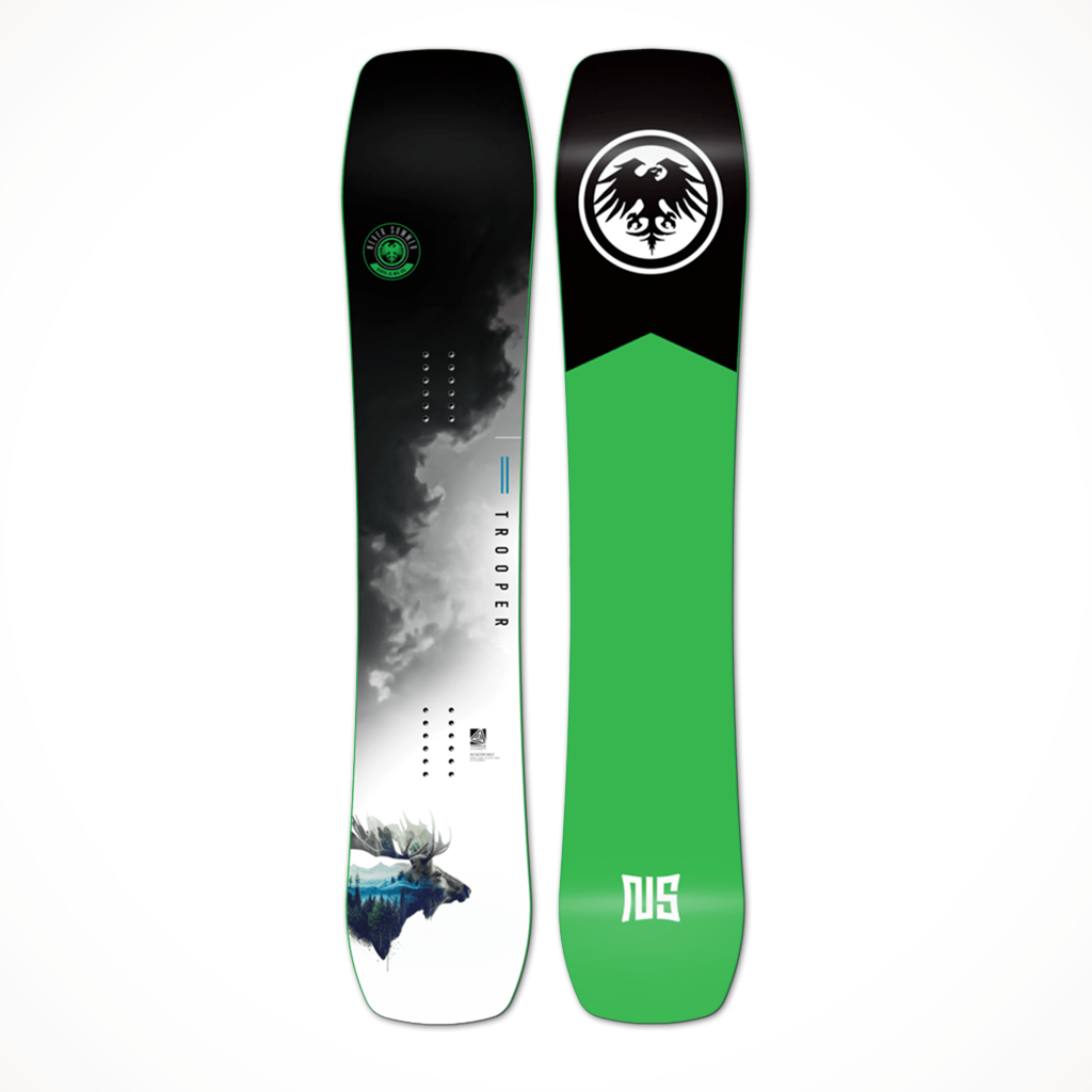 Product image: Never Summer TROOPER 2026 TOP AND, showing the bottom view.